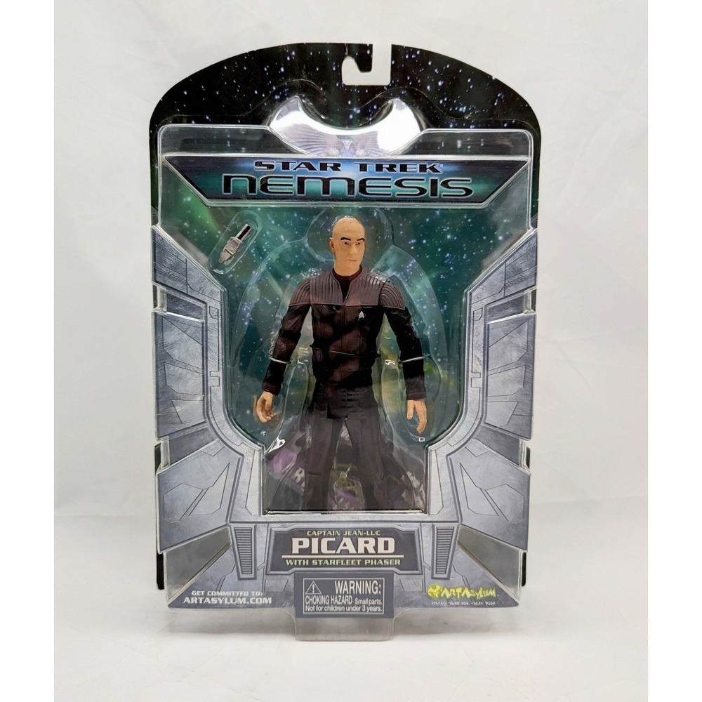 2002 Art Asylum Star Trek Nemesis Captain Jean-Luc Picard & Starfleet Phaser